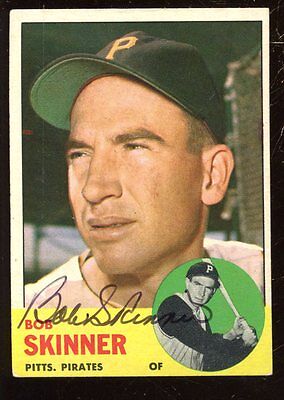 1963 Topps Baseball Card #215 Bob Skinner Autographed EX