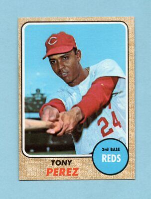 1968 Topps #130 Tony Perez Cincinnati Reds Baseball Card NM app chp/scr on frt 