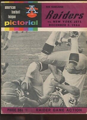 December 3 1966 AFL Program New York Jets at Oakland Raiders VGEX