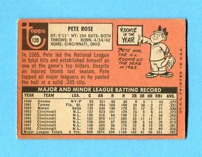 1969 Topps #120 Pete Rose Cincinnati Reds Baseball Card VG+