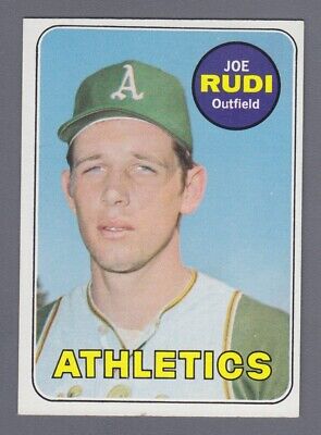 1969 Topps #587 Joe Rudi Oakland Athletics Rookie Baseball Card Ex-Mt