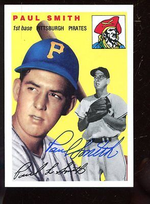 1994 Topps Archive 1954 Baseball Card #11 Paul Smith Autographed NRMT