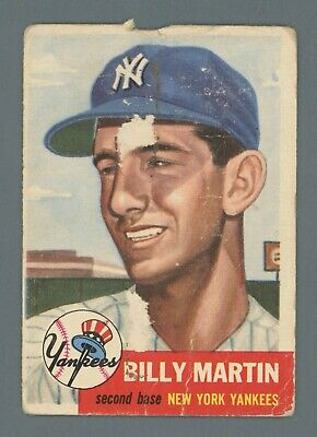 1953 Topps #86 Billy Martin New York Yankees Baseball Card Low Grade