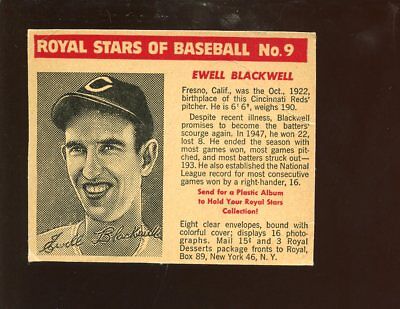 1950/1952 Royal Desserts / Pudding Baseball Card #9 Ewell Blackwell Nice Cut