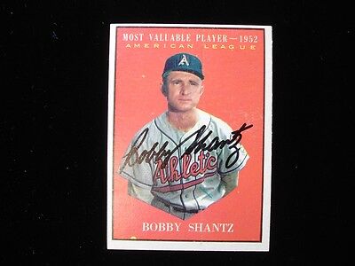 Bobby Shantz Autographed 1952 MVP Baseball Card