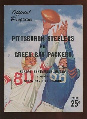 September 26 1954 NFL Program Pittsburgh Steelers at Green Bay Packers