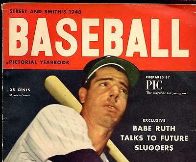 1948 Street & Smith Baseball Yearbook Joe DiMaggio on Cover VGEX