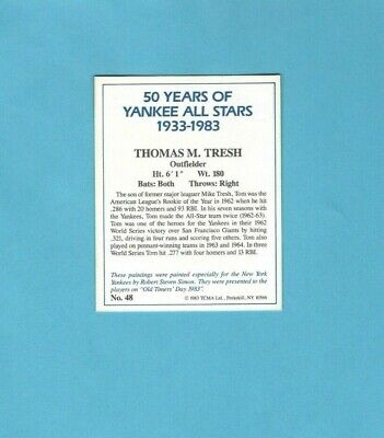 1983 TCMA 50 Years of Yankees All-Stars #48 Tom Tresh Autographed Baseball Card 