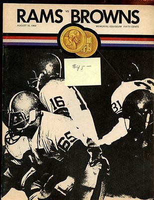 August 16 1969 NFL Football Program Cleveland Browns at Los Angeles Rams VGEX