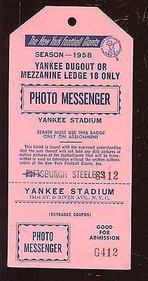 1958 New York Yankees Photo Messenger Ticket EXMT
