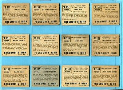 1950 Topps Freedom's War Starter Set Lot of 64 Different White Back Cards LG-EX+