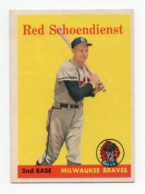 1958 Topps #190 Red Schoendienst Milwaukee Braves Baseball Card EX+