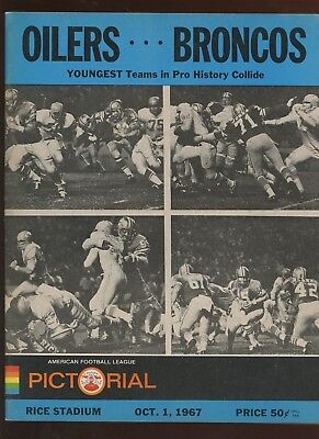 October 1 1967 AFL Program Denver Broncos at Houston Oilers EX