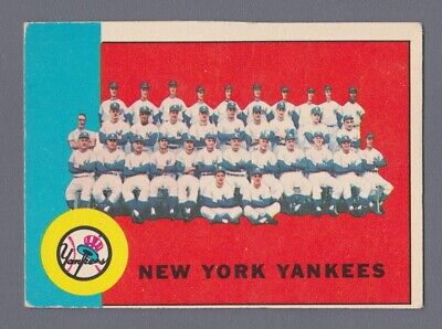 1963 Topps #247 New York Yankees Team Baseball Card EX o/c ind tr