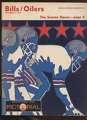 September 21 1969 AFL Program Houston Oilers at Buffalo Bills NRMT