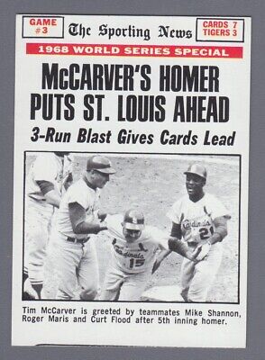 1969 Topps #164 1968 WS Special Game 3 Tim McCarver HR  Baseball Card NM o/c