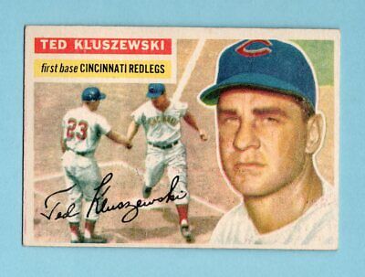 1956 Topps #25 Ted Kluszewski Cincinnati Reds Baseball Card EX+ o/c blu pho