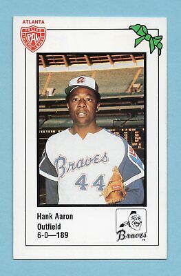 1981 Atlanta Braves Police Hank Aaron Baseball Card NM