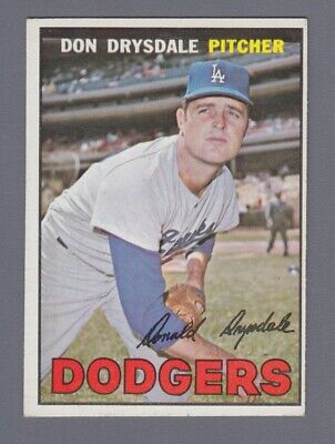 1967 Topps #55 Don Drysdale Los Angeles Dodgers Baseball Card EX+ o/c