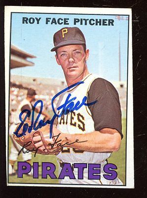 1967 Topps Baseball Card #49 Roy Face Autographed