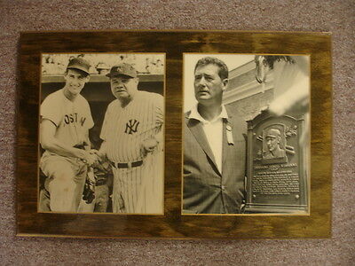 Ted Williams (Red Sox) & Babe Ruth (Yankees) Plaque Display-HOF Plaque