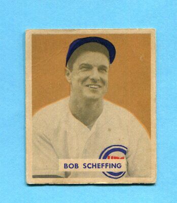 1949 Bowman #83 Bob Scheffing Chicago Cubs Baseball Card EX ap wrks 