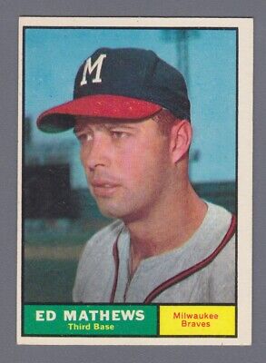 1961 Topps #120 Eddie Mathews Milwaukee Braves Baseball Card Ex/Mt o/c  