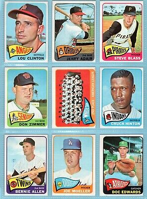 1965 Topps Lot of 70 Different Baseball Cards EM/NM fronts, yet stained backs