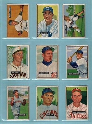 1951 Bowman Starter Set Lot of 110 Different Baseball Cards VG 