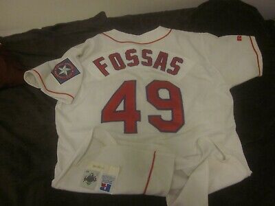 1998 Texas Rangers Tony Fossas (pitcher) Game Used Home Jersey #49 size 48