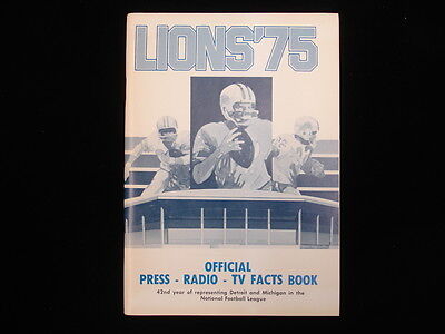 1975 Detroit Lions NFL Media Guide