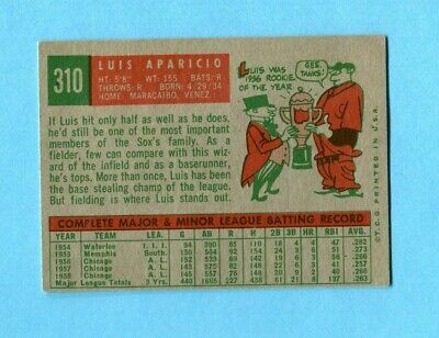 1959 Topps #310 Luis Aparicio Chicago White Sox Baseball Card EX+ o/c