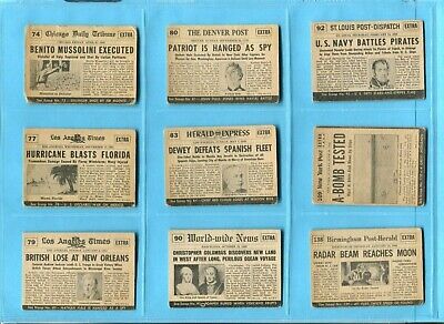 1954 Topps Scoops Starter Set Lot of 39 Different Cards Low Grade - VG