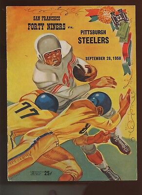 September 28 1958 NFL Program Pittsburgh Steelers at Los Angeles Rams EX