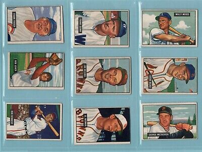 1951 Bowman Starter Set Lot of 17 Different High Number Baseball Cards EX