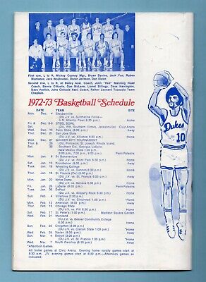 1972-73 Duquesne University Basketball Media Guide Manning & others on Cov EX ss