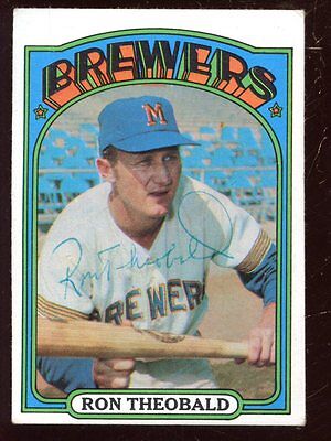 1972 Topps Baseball Card #77 Ron Theobold Autographed