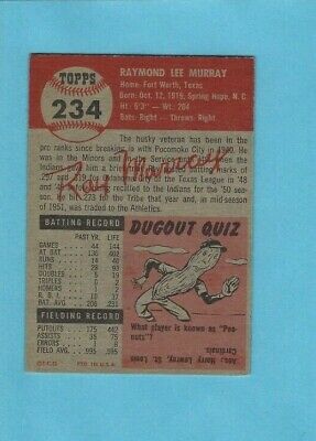 1953 Topps #234 Ray Murray Philadelphia Athletics Baseball Card