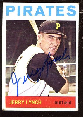 1964 Topps Baseball Card #193 Jerry Lynch Autographed VGEX