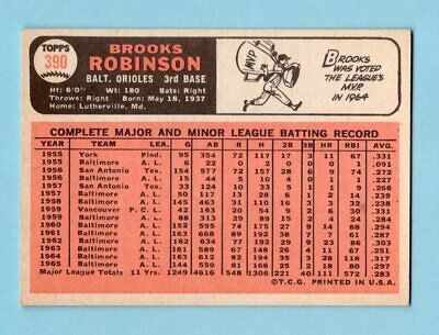 1966 Topps #390 Brooks Robinson Baltimore Orioles Baseball Card NM o/c ap cr/wk 