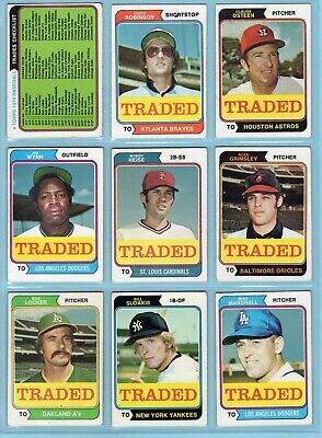 1974 Topps Traded Complete Set of 44 Baseball Cards VG - VG+ 