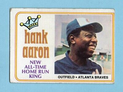 1974 Topps #1 Hank Aaron Atlanta Braves Baseball Card VG+ wrk