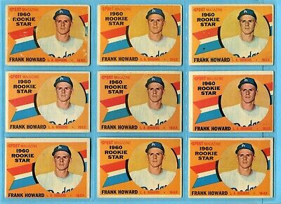 1960 Topps #132 Frank Howard Rookie Lot of 18 Baseball Cards LG - NM 