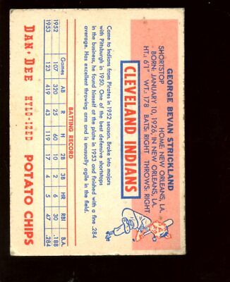 1954 Dan Dee Potato Chips Baseball Card George Strickland EX