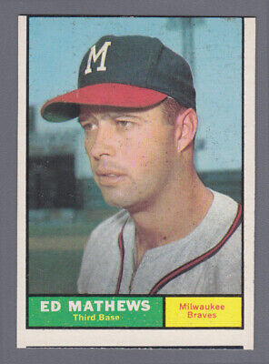 1961 Topps #120 Eddie Mathews Milwaukee Braves Baseball Card NM o/c 