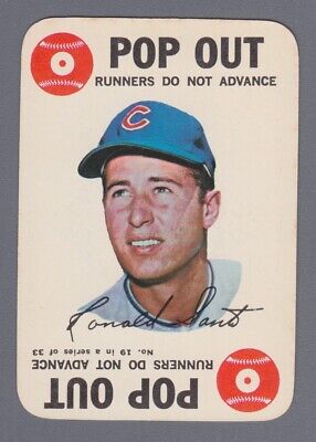 1968 Topps Game Insert #19 Ron Santo Chicago Cubs Baseball Card NM 