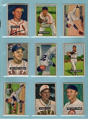 1951 Bowman Starter Set Lot of 110 Different Baseball Cards VG 