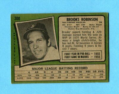 1971 Topps #300 Brooks Robinson Baltimore Orioles Baseball Card Vg/Ex