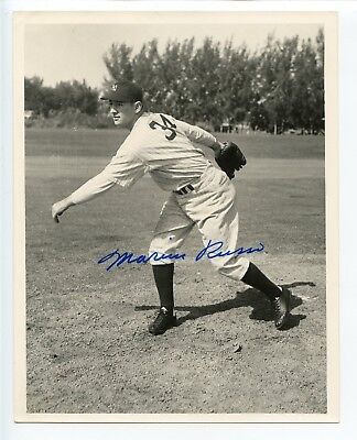 Marius Russo New York Yankees 7 X 9 Bill Greene Photo Autographed Hologram