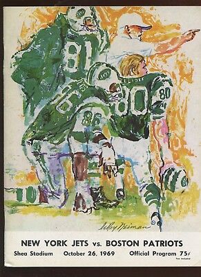 October 26 1969 AFL Program Boston Patriots at New York Jets EXMT